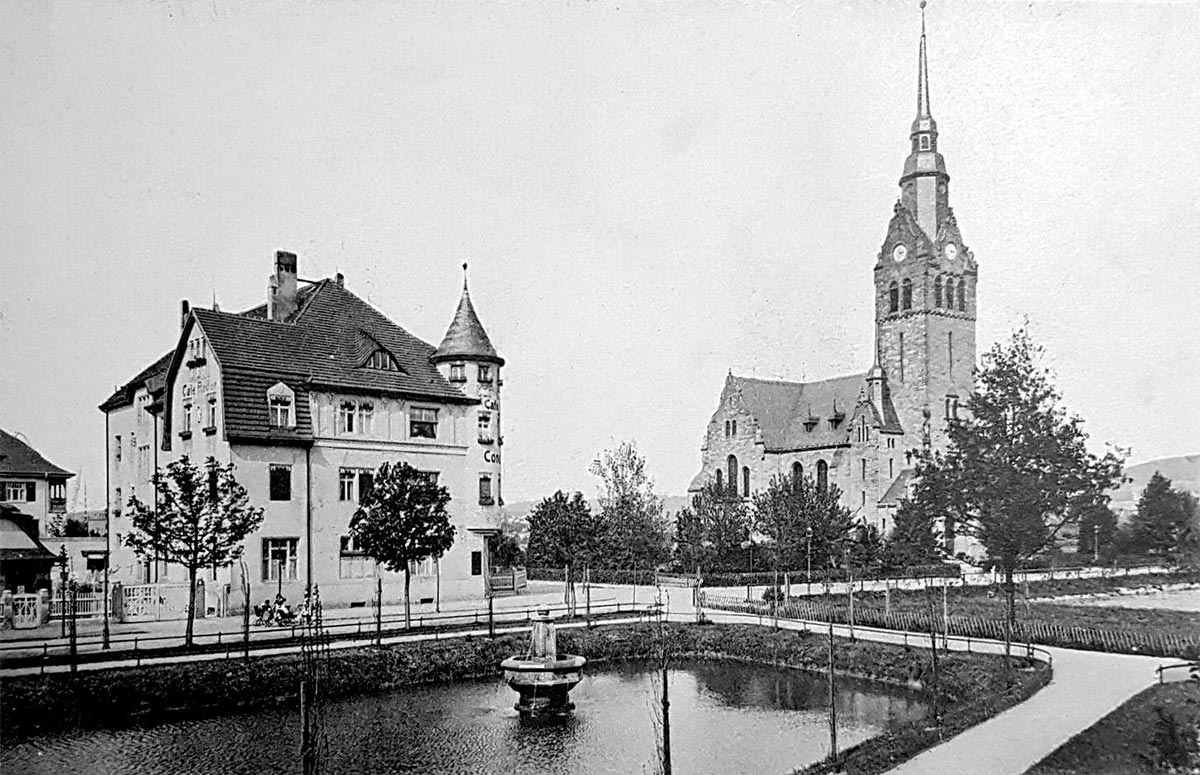 Coswig am Wettinplatz, um 1908