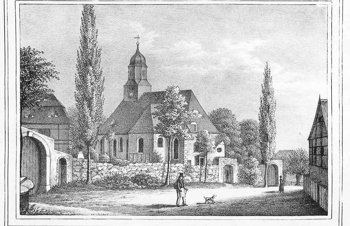 Kirche in Constappel, Zeichnung um 1837
