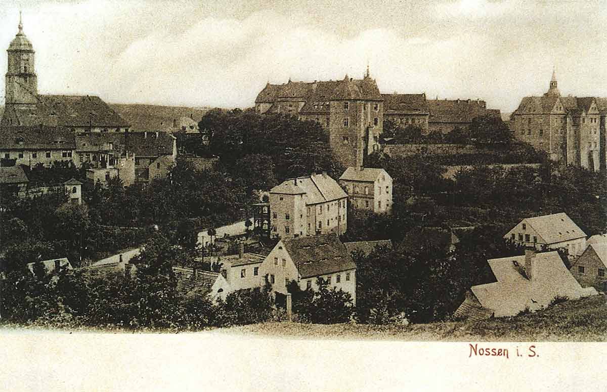 Blick auf Kirche und Schloß um 1903